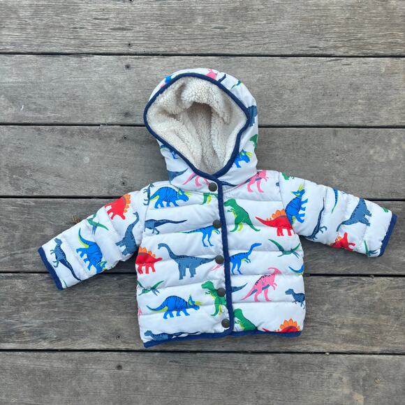 Mini Boden Dino Puffer Coat 3-6 month - Picture 4 of 4